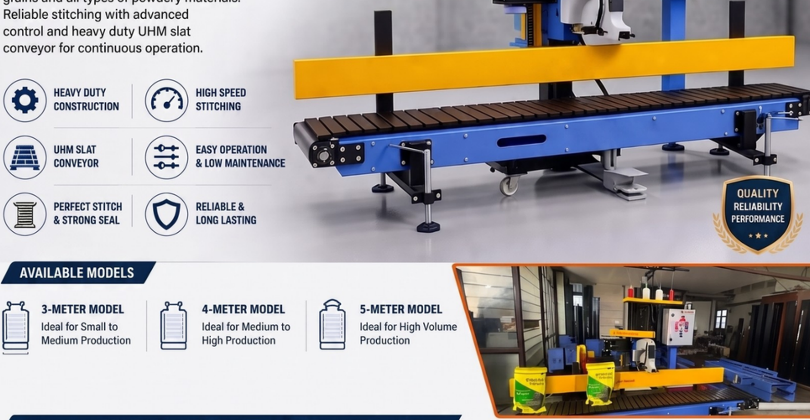 Stitching Machine and Slat Conveyor Operation
