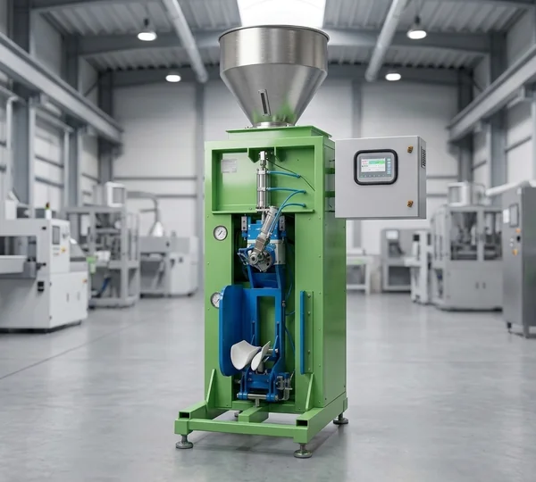 R.S. Enterprises automated valve-type single spout packaging machine with precision electronic weighing
